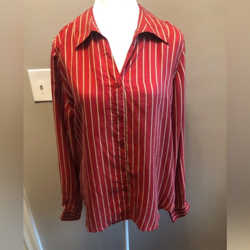 Vintage Bedford Fair Silk Blouse Size Large